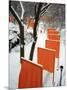 A Cross Country Skier Slides Through a Section of the Gates-null-Mounted Photographic Print