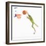 Frog Playing Basketball-null-Framed Photographic Print