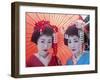 Apprentice Geisha (Maiko), Women Dressed in Traditional Costume, Kimono, Kyoto, Honshu, Japan-null-Framed Photographic Print