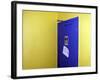 Bathroom Door with an Out of Order Notice-null-Framed Photographic Print