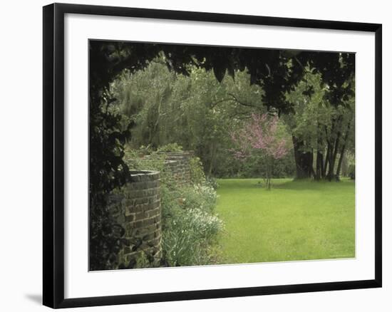 Brick Wall in Garden-null-Framed Photographic Print