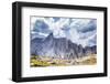 Two Hikers are Dwarfed by the 12,173 Foot Ambush Peak in the Wind River Range-Ben Herndon-Framed Photographic Print