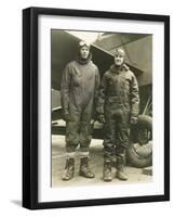 Col. Charles A. Lindbergh (Left) and Harry F. Guggenheim in Flight-Suits. Dec. 8, 1928-null-Framed Photo