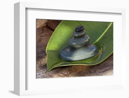 Tower of Stoneson Green Leaves-Uwe Merkel-Framed Photographic Print