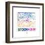 Stockholm Watercolor Street Map-NaxArt-Framed Art Print