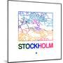 Stockholm Watercolor Street Map-NaxArt-Mounted Art Print