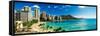 Hotels on the Beach, Waikiki Beach, Oahu, Honolulu, Hawaii, USA-null-Framed Stretched Canvas