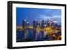 The Towers of the Central Business District and Marina Bay by Night, Singapore, Southeast Asia-Fraser Hall-Framed Photographic Print