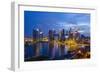 The Towers of the Central Business District and Marina Bay by Night, Singapore, Southeast Asia-Fraser Hall-Framed Photographic Print