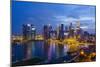 The Towers of the Central Business District and Marina Bay by Night, Singapore, Southeast Asia-Fraser Hall-Mounted Photographic Print