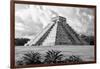 ¡Viva Mexico! B&W Collection - El Castillo Pyramid II - Chichen Itza-Philippe Hugonnard-Framed Photographic Print