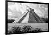 ¡Viva Mexico! B&W Collection - El Castillo Pyramid II - Chichen Itza-Philippe Hugonnard-Framed Photographic Print