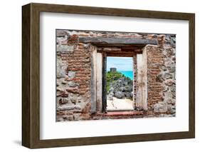 ¡Viva Mexico! Window View - Tulum Ruins-Philippe Hugonnard-Framed Photographic Print