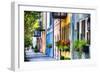 Rainbow Row I, Charleston South Carolina-George Oze-Framed Photographic Print