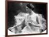 Portrait around, 1900 of the famous Dutch dancer MATA HARI, in a white dress (b/w photo)-null-Framed Photo