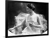 Portrait around, 1900 of the famous Dutch dancer MATA HARI, in a white dress (b/w photo)-null-Framed Photo