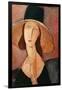 Portrait of a Woman (Jeanne Hébuterne) in Large Hat, c.1918-Amedeo Modigliani-Framed Giclee Print