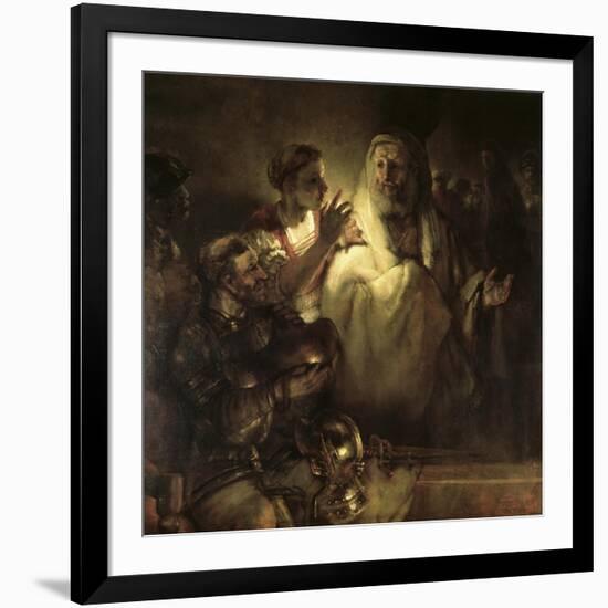 Saint Peter Denying Christ-Rembrandt van Rijn-Framed Giclee Print