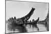 Kwakiutl Canoes, c1914-Edward S. Curtis-Mounted Giclee Print