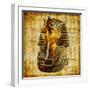 Egyptian Papyrus With Pharaoh-Maugli-l-Framed Art Print