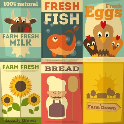'Set of Posters for Organic Farm Food' Posters - elfivetrov ...
