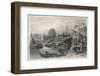 Junks on Canal in China-W. Floyd-Framed Photographic Print