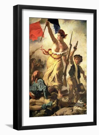 Liberty Leading the People, 28 July 1830 (Detail)-Eugene Delacroix-Framed Giclee Print