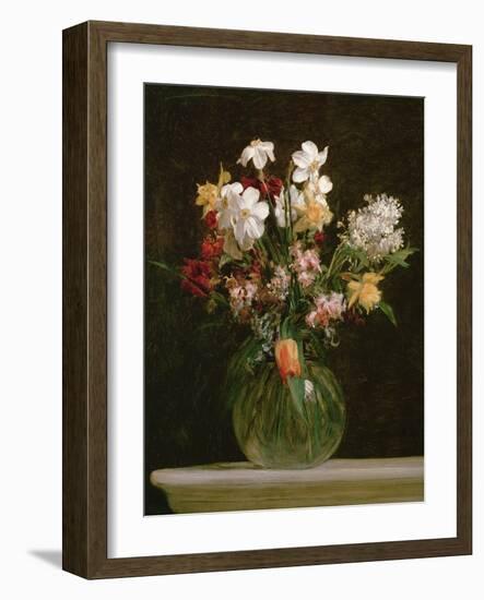 Narcisses Blancs, Jacinthes et Tulipes, 1864-Henri Fantin-Latour-Framed Giclee Print