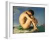 Naked Young Man Sitting by the Sea, 1836-Hippolyte Flandrin-Framed Giclee Print