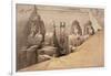 Front Elevation of the Great Temple of Aboo Simbel, Nubia, from 'Egypt and Nubia'-David Roberts-Framed Giclee Print