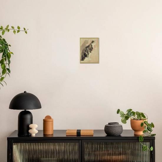 Study of a Cat (W/C on Paper)