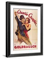 The Gold Rush, German Movie Poster, 1925-null-Framed Art Print