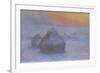 Stacks of Wheat (Sunset, Snow Effect), 1890-91-Claude Monet-Framed Giclee Print