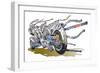 Machine Saturation Dive Unit-HR-FM-Framed Art Print