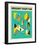 Emergency Escape Plan 1-Jazzberry Blue-Framed Art Print