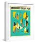 Emergency Escape Plan 1-Jazzberry Blue-Framed Art Print