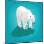 Illustration of Polar Bear on Blue-Olha Bocharova-Mounted Art Print