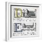 Letters D and E: Driver and Engine Illustrations-null-Framed Giclee Print