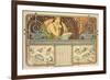 F. Guillot Pelletier Calendar, 1897-Alphonse Mucha-Framed Giclee Print