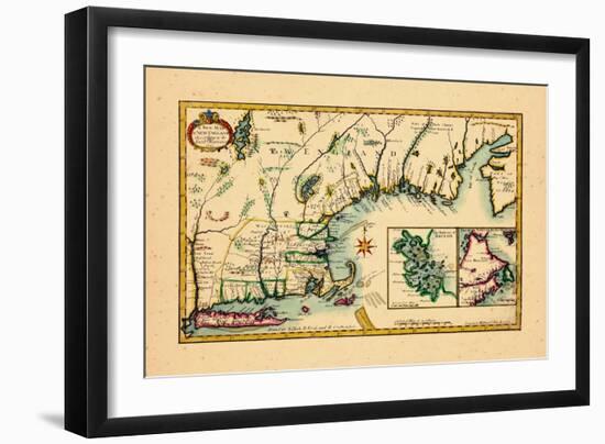 1720, New England, Connecticut, Maine, Massachusetts, New Hampshire, Rhode Island, Vermont-null-Framed Giclee Print
