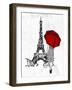 Inked Walk Away Mate Red Umbrella-OnRei-Framed Art Print