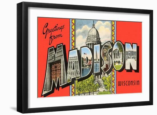 Greetings from Madison, Wisconsin-null-Framed Art Print