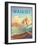 Surfride Waikiki-Kerne Erickson-Framed Art Print