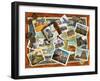 Wonders of the World Postcards-Garry Walton-Framed Art Print