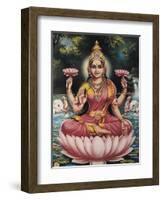 Hindu Goddess Srhi Sentamarai Laximi, Wife of Vishnu-null-Framed Art Print