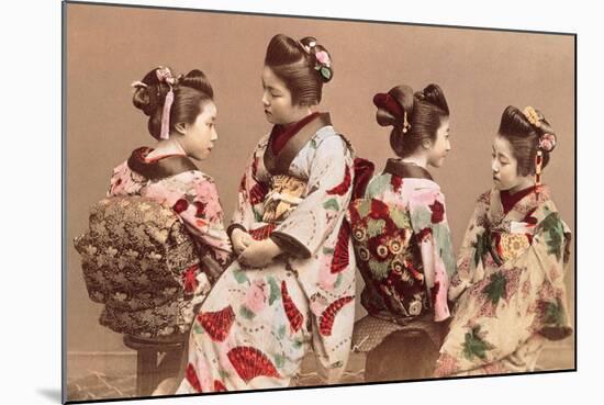 Felice Beato, Japanese Girls in Traditional Dresses, 1863-1877. Brera Gallery, Milan, Italy-Felice Beato-Mounted Art Print