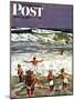 "Surf Swimming," Saturday Evening Post Cover, August 14, 1948-John Falter-Mounted Giclee Print