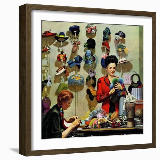 "Millinery Shop," March 10, 1945-John Falter-Framed Premium Giclee Print