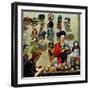 "Millinery Shop," March 10, 1945-John Falter-Framed Premium Giclee Print