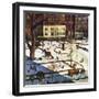 "Gramercy Park", February 11, 1950-John Falter-Framed Giclee Print